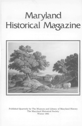 Maryland Historical Magazine, 1983, Volume 78, Issue No. 4