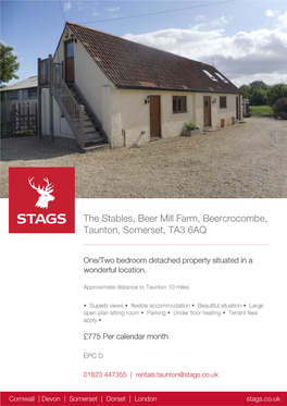 The Stables, Beer Mill Farm, Beercrocombe, Taunton, Somerset, TA3 6AQ