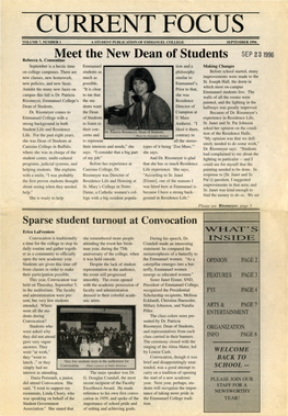 Meet the New Dean of Students SEP 231996 Rebecca A