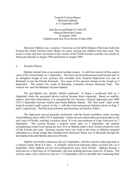 Tropical Cyclone Report Hurricane Ophelia 6-17 September 2005