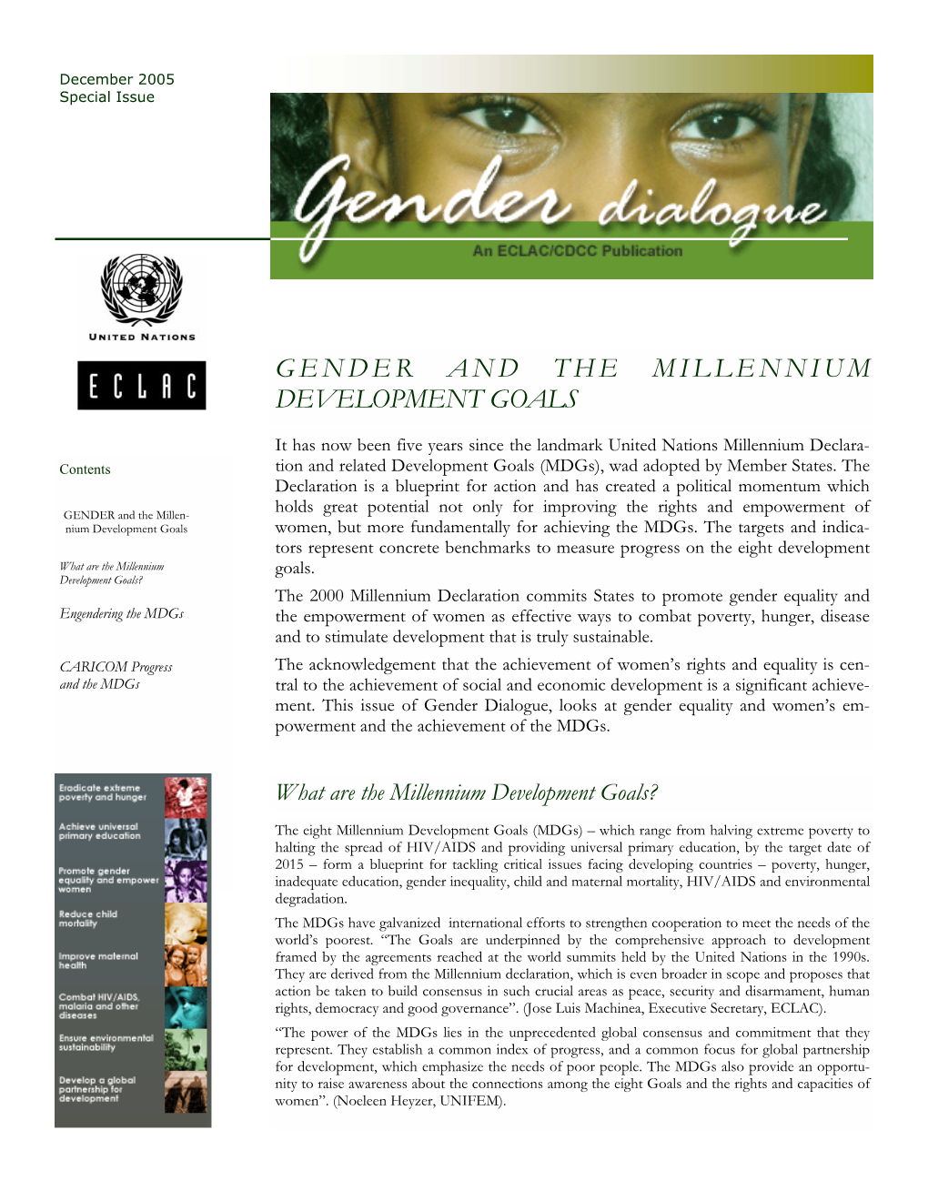 Gender and the Millennium Development Goals