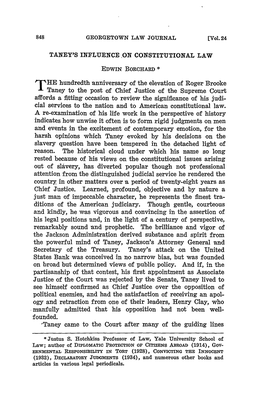 Taney's Influence on Constitutional Law 849