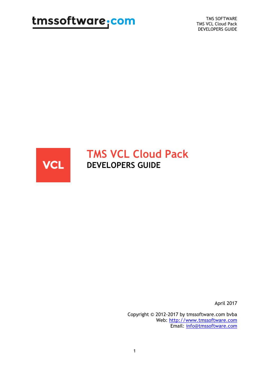 TMS VCL Cloud Pack DEVELOPERS GUIDE