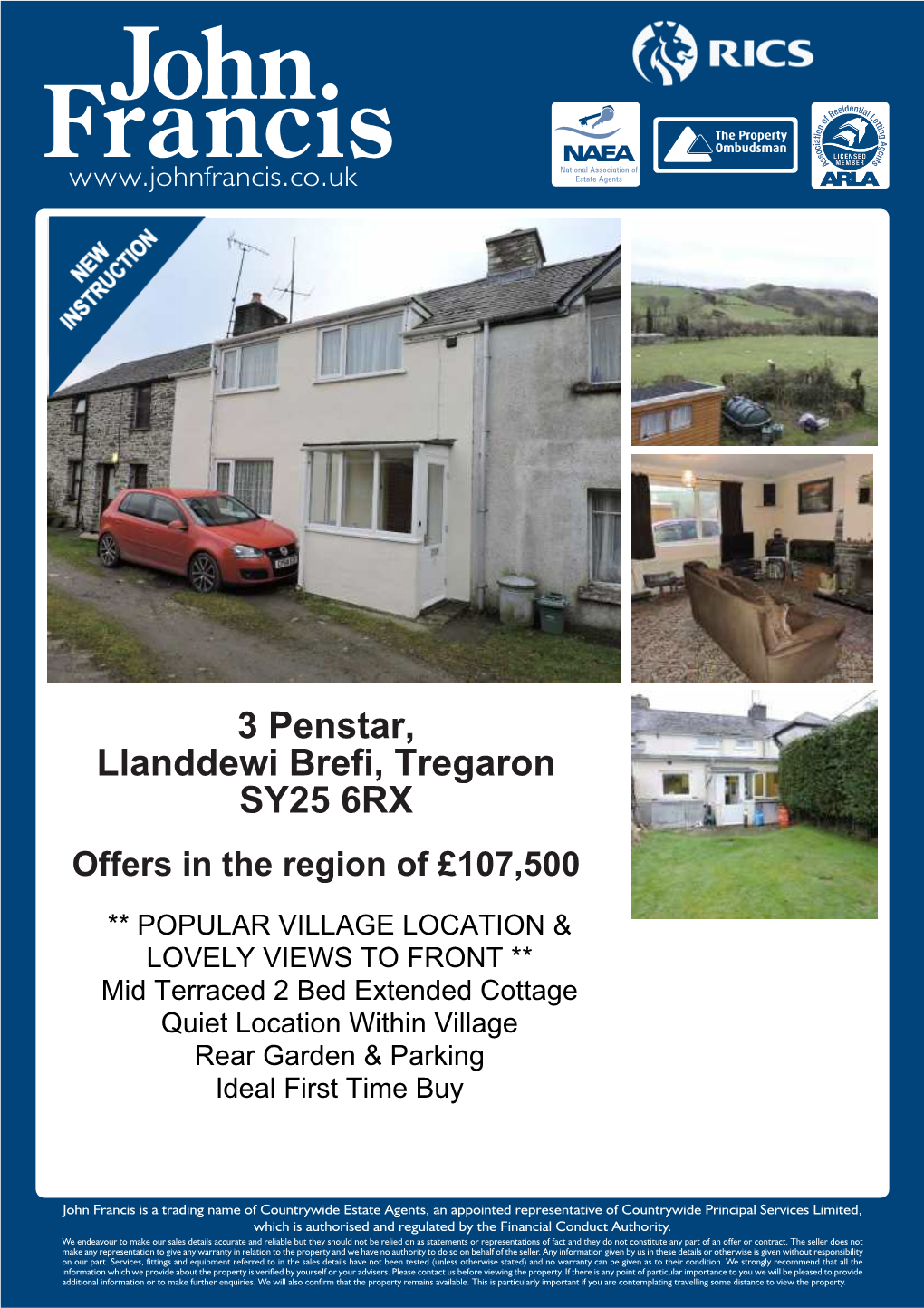 3 Penstar, Llanddewi Brefi, Tregaron SY25 6RX Offers in the Region of £107,500