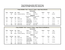 Texas Herding Association AKC Trial & Tests October 2,3,4 2020 Destiny