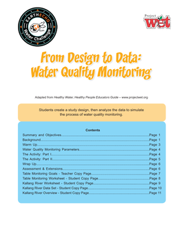 From Design to Data: Water Quality Monitoring