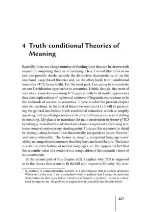 4 Truth-Conditional Theories of Meaning