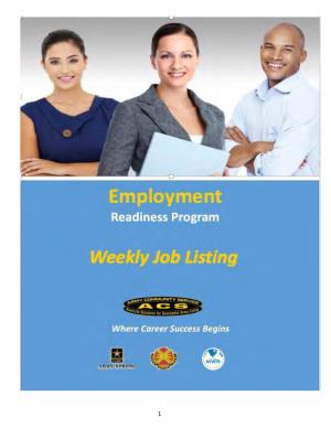 Weekly Jobs Listing