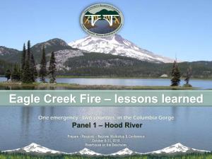 Lessons Learned in the Eagle Creek Wildfire