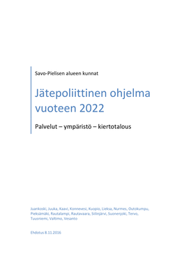 Jätepoliittinen Ohjelma Vuoteen 2022