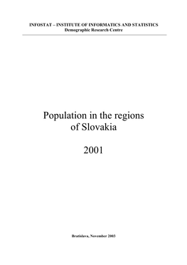 Population in the Regions of Slovakia 2001