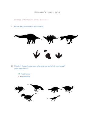 Dinosaur's Trail Quiz