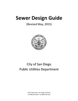 Sewer Design Guide (Revised May, 2015)