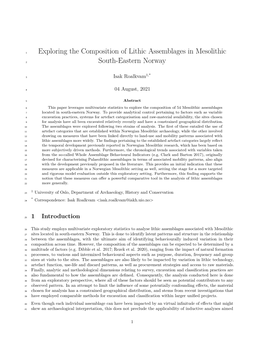 Exploring the Composition of Lithic Assemblages in Mesolithic South-Eastern Norway