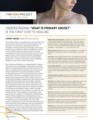 “What Is Primary Abuse?” Is the First Step to Healing