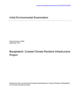 IEE: Bangladesh: Coastal Climate-Resilient Infrastructure Project