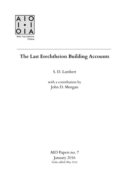 AIO Papers 7 the Last Erechtheion Building Accounts