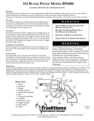BP6000 Blank Pistol Manual