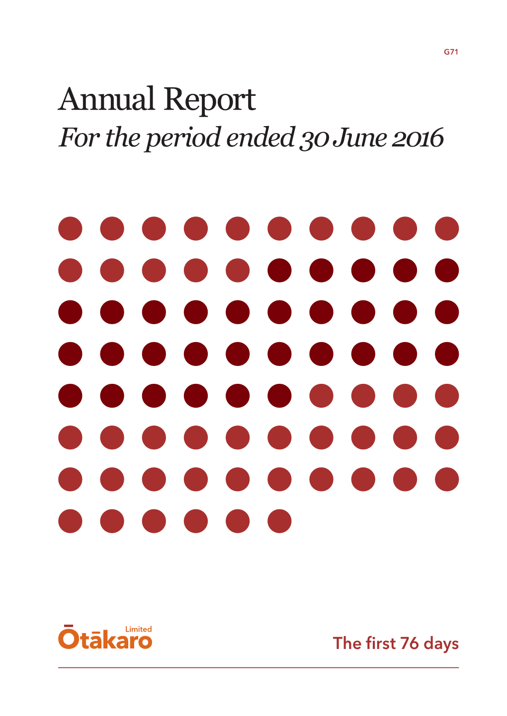 Annual Report for the Period Ended 30 June 2016