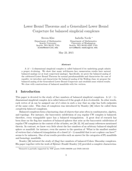 Lower Bound Theorems and a Generalized Lower Bound Conjecture for Balanced Simplicial Complexes
