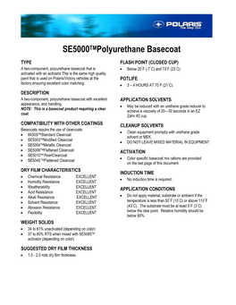 Se5000tmpolyurethane Basecoat