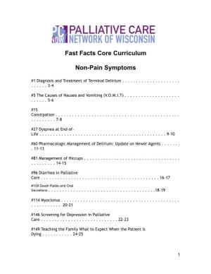 Fast Facts Core Curriculum Non-Pain Symptoms