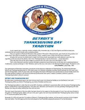 Detroit's Thanksgiving Day Tradition