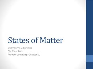 States of Matter Chemistry 1-2 Enriched Mr