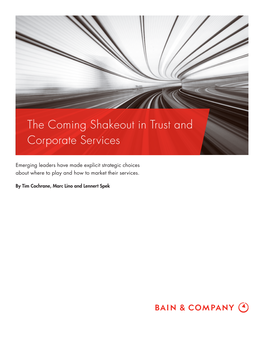 The Coming Shakeout in Trust and Corporate Services