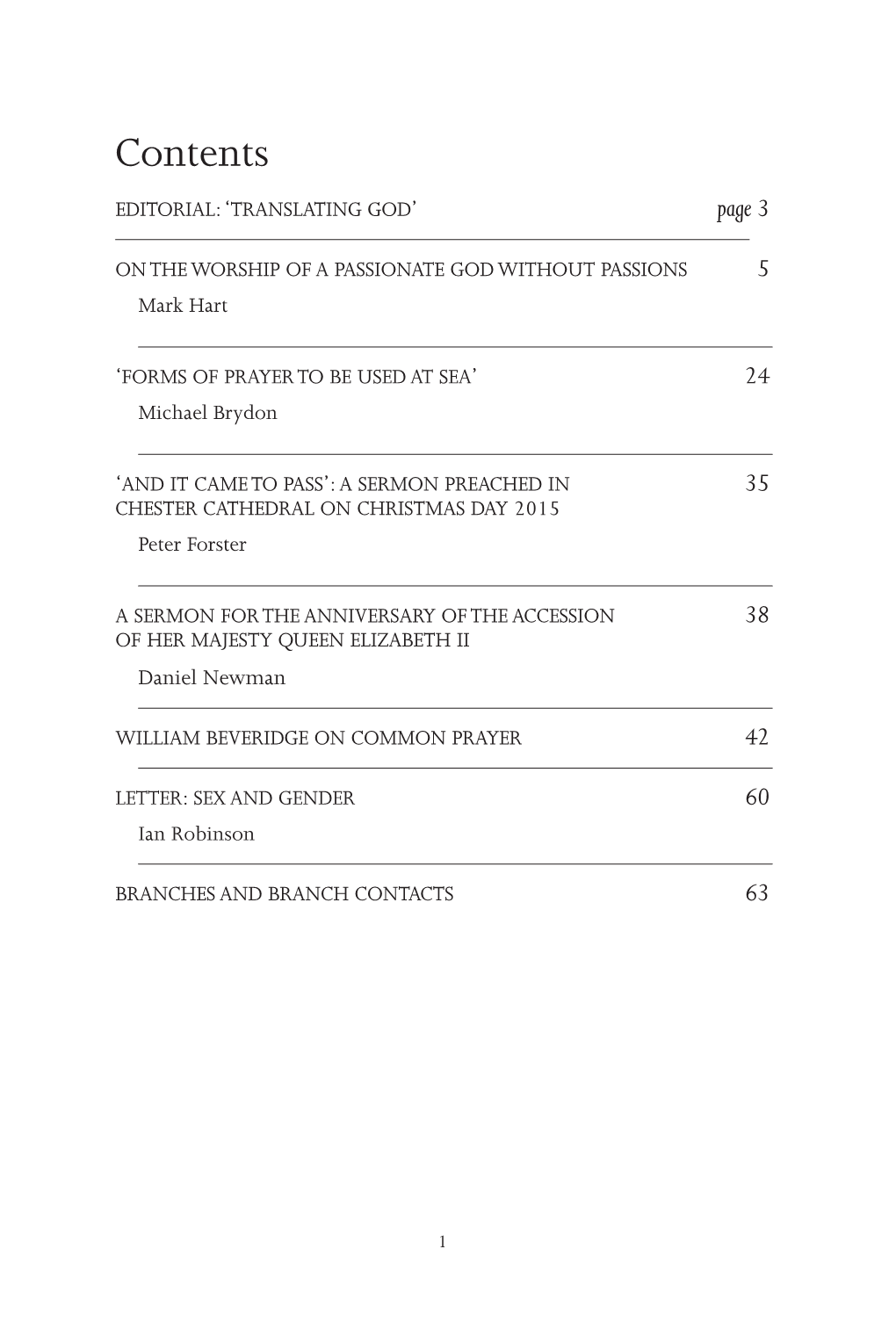 Contents EDITORIAL: ‘TRANSLATING GOD’ Page 3