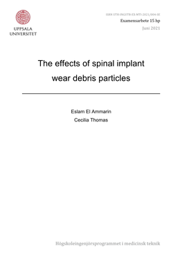 The Effects of Spinal Implant Wear Debris Particles
