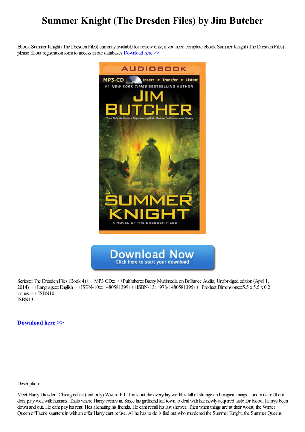 Summer Knight (The Dresden Files) by Jim Butcher