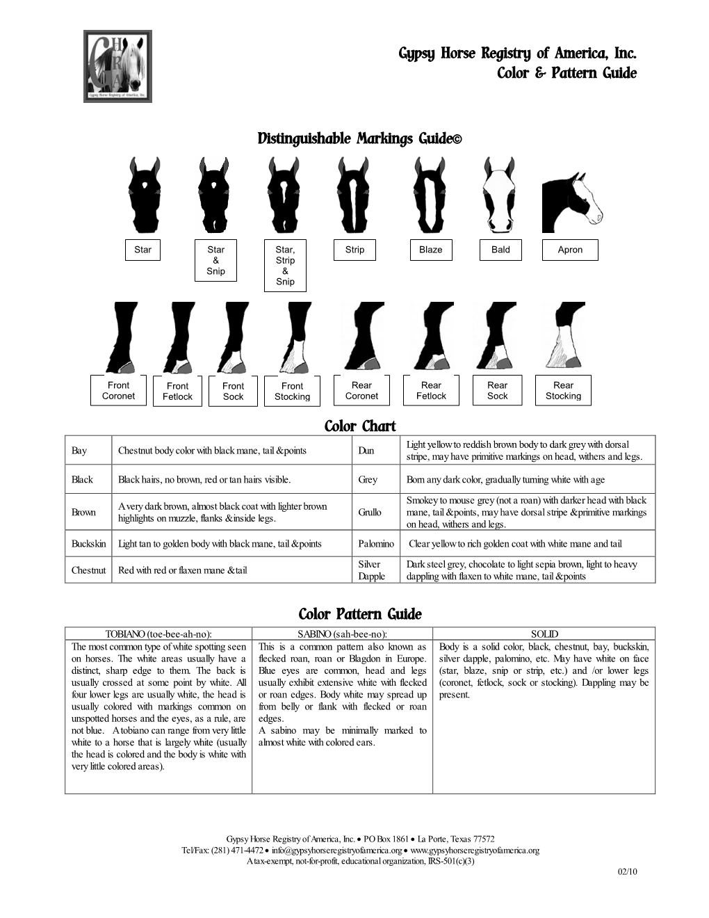 Distinguishable Markings Guide Color Chart