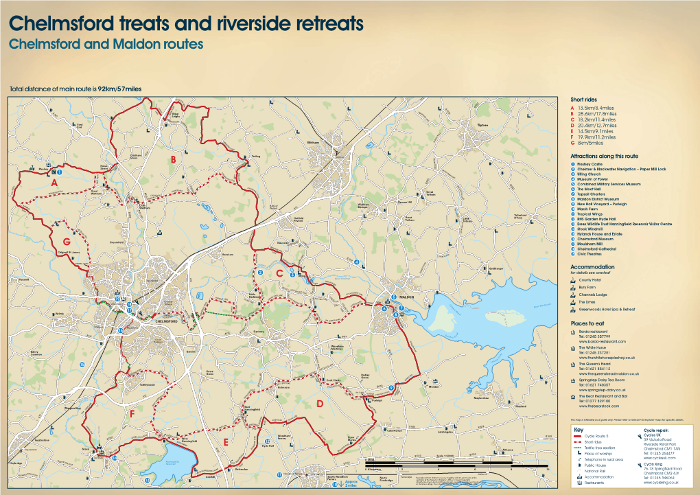 Chelmsford Treats and Riverside Retreats Chelmsford and Maldon Routes