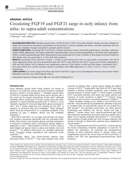 Circulating FGF19 and FGF21 Surge in Early Infancy from Infra- to Supra-Adult Concentrations