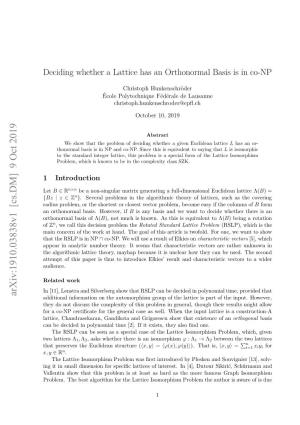 Deciding Whether a Lattice Has an Orthonormal Basis Is in Co-NP
