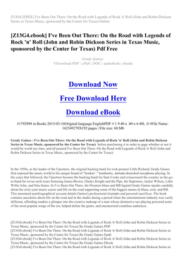 'N' Roll (John and Robin Dickson Series in Texas Music, Sponsored by the Center for Texas) Online