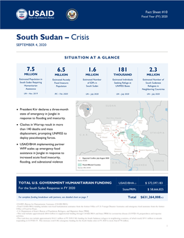 South Sudan – Crisis SEPTEMBER 4, 2020