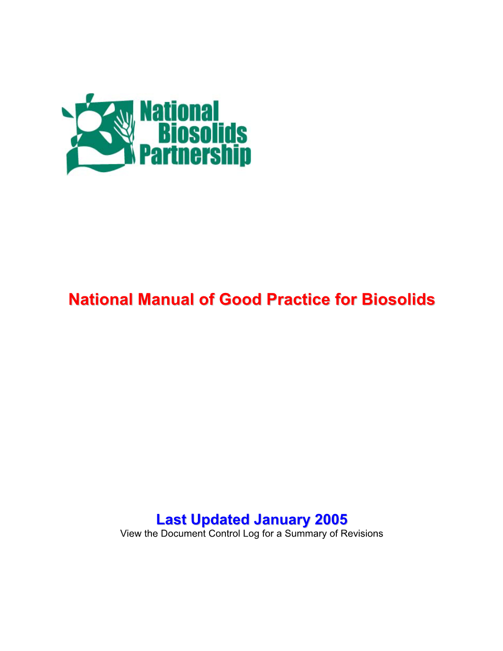 National Manual of Good Practice for Biosolids