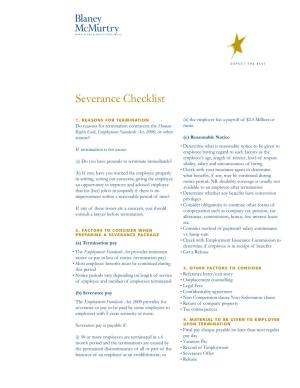 Severance Checklist