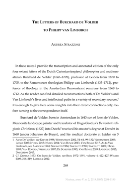 The Letters of Burchard De Volder to Philipp Van Limborch