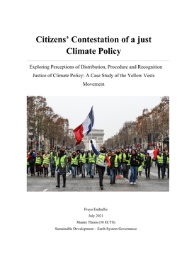 Citizens' Contestation of a Just Climate Policy