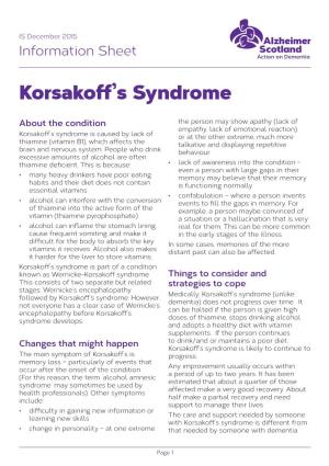 Korsakoff's Syndrome