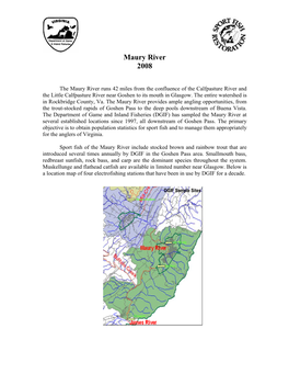 2008 Maury River Biologist Report