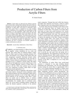 Production of Carbon Fibers from Acrylic Fibers