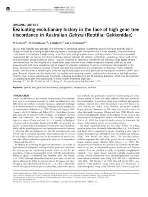 Evaluating Evolutionary History in the Face of High Gene Tree Discordance in Australian Gehyra (Reptilia: Gekkonidae)