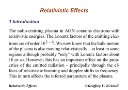 Relativistic Effects