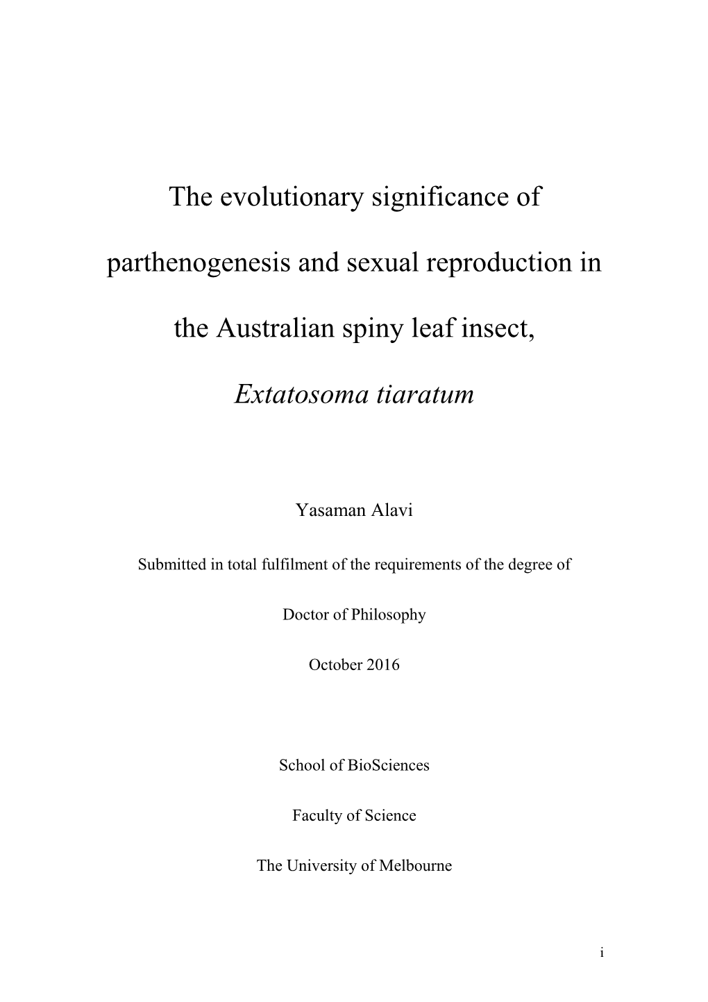 The Evolutionary Significance of Parthenogenesis and Sexual Reproduction In