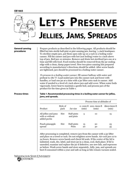 Let's Preserve Jams, Jellies and Spreads