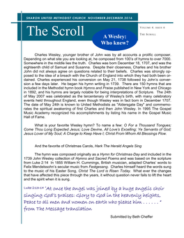 The Scroll a Wesley: T HE S CROLL Who Knew?
